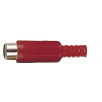 Red Phono Line Socket with Soft Plastic Cover