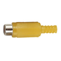 Yellow Phono Line Socket with Soft Plastic Cover