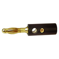 Black 4mm Gold Plated Banana Plug with Screw Terminals