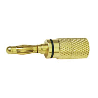 Black 4mm High Quality Gold Plated Banana Plug with Colour Coded Band