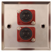 Silver Metal AV Wall Plate with 2x 4 Pole Speakon Connectors #2
