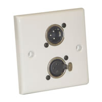 Signal Outlet Plate with 3 Pin Neutrik. Male/Female XLR