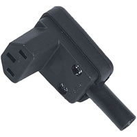250V 6A AC 3 Pin Right Angled IEC In Line Socket