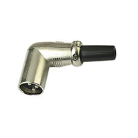 Nickel 3 Pin Right Angled XLR Line Plug with Cable Protector