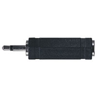 Black 3.5mm Mono Plug to 6.35mm Mono Socket