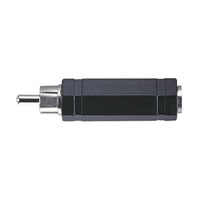 Black Phono Plug to 6.35mm Mono Jack Socket