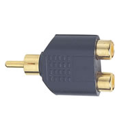 Gold Plated Twin Phono Socket to Phono Plug Adaptor
