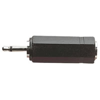 Black 2.5mm Mono Plug to 3.5mm Mono Socket
