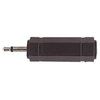 Black 3.5mm Mono Plug to 6.35mm Stereo Socket