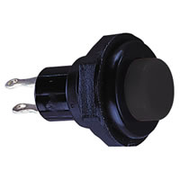 Black 2 Tag 1A SPST Round Plastic Push Button with Momentary Action