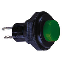 Green 2 Tag 1A SPST Round Plastic Push Button with Momentary Action