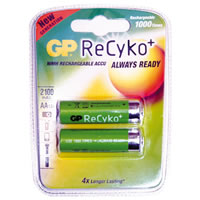 GP 210AAHCB C2 ReCyko 2100 mAh AA Rechargeable Batteries. 2 Pack