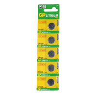 GP Batteries CR1620 C5 Lithium Coin Cell. Strip of Five