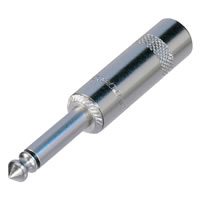 Neutrik Silver NYS224 6.35mm 2 Pole Mono Metal Jack Plug