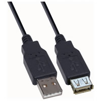 Black 3m USB Male A to USB Female A Lead