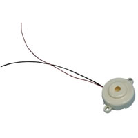 White Piezo Buzzer with Plastic Body and 90mm Leads