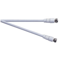 White 2m Coax F Type Plug to F Type Plug