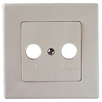 White Wall Plate Cover for Coaxial Wall Outlets